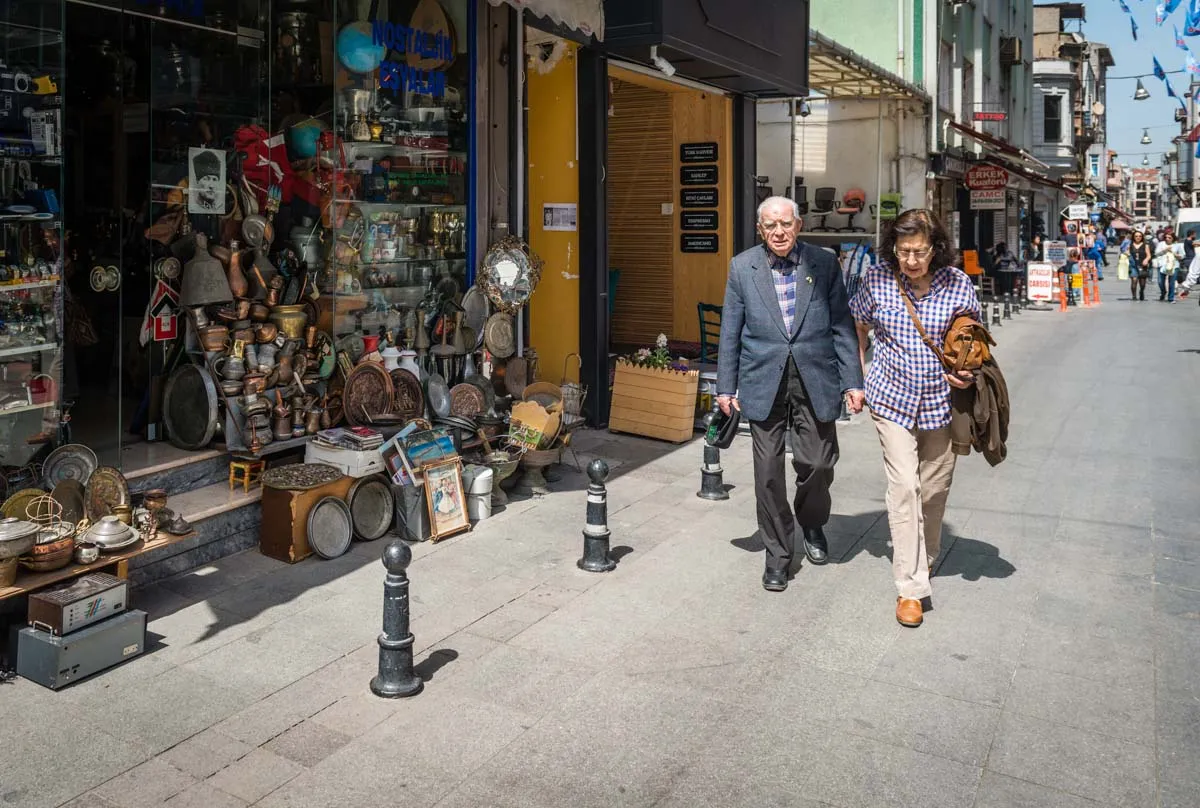 Antique shops along Tellalzade street in Kadıköy, Istanbul