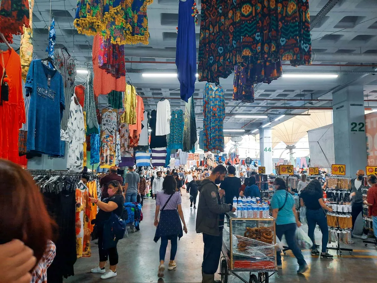 Covered Tuesday clothes and goods market in Kadıköy, Istanbul