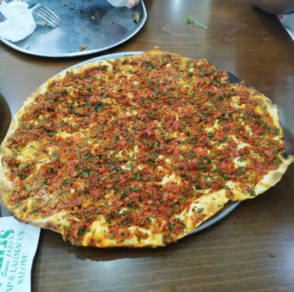 Lahmacun at Ozkilis restaurant
